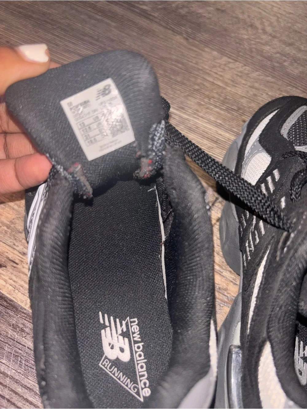 New Balance Kids Black and Gray Sneakers 13C